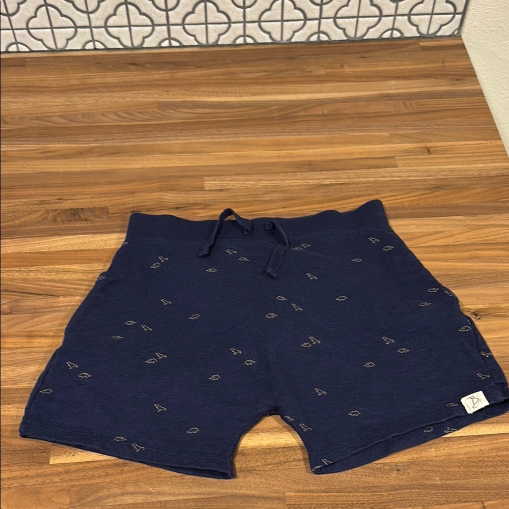 Navy Blue Patterned Shorts
